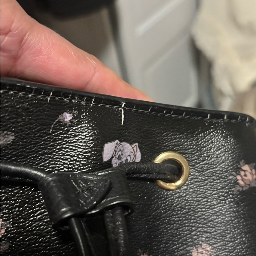 Coach Black Dalmatian Print Leather Backpack - Picture 11 of 15